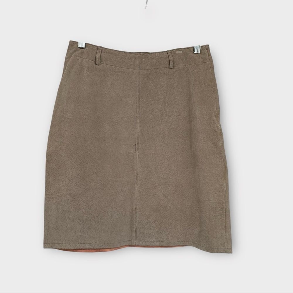 Tarazzia Vintage Suede Leather Straight Skirt in Tan Women’s Size 7/8